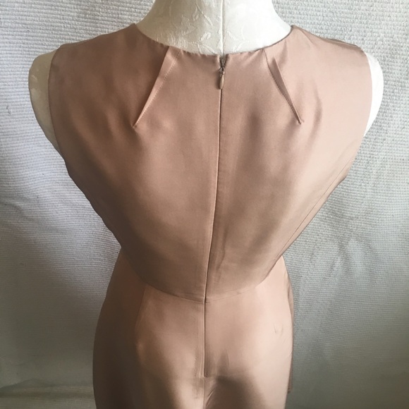 LK Bennett Tan Brown 100% Silk Midi Dress - Picture 6 of 8